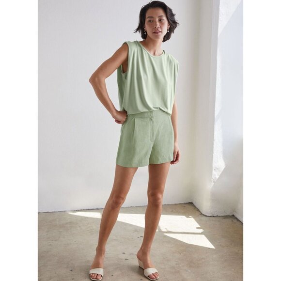 NWOT Aritzia WILFRED Flight White Relux Jersey Muscle Tank T-Shirt, Size XXS - Picture 10 of 14